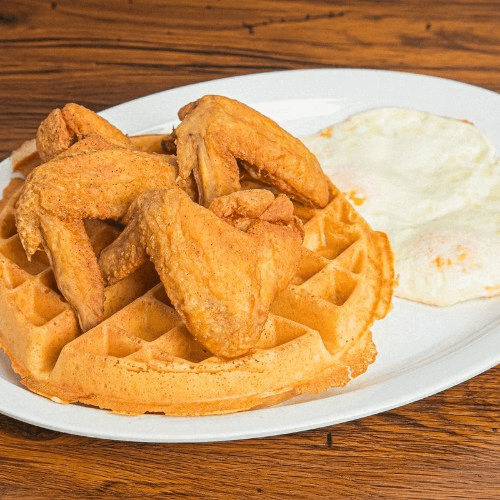Waffle Combo w/ Chicken Wings.
